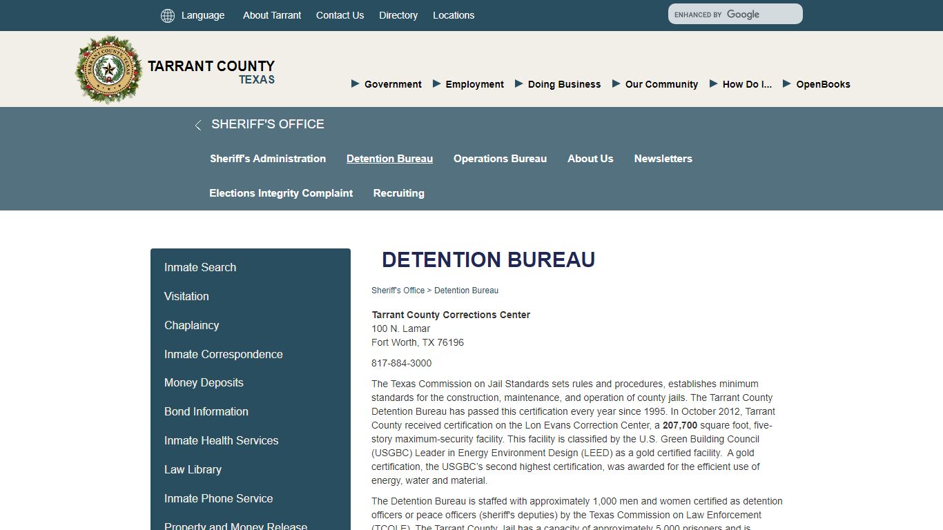 Detention Bureau - Tarrant County